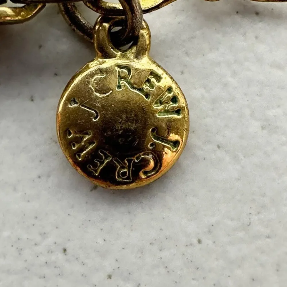 J.Crew Rhinestone Black Bead Pendant Gold Necklace ✨